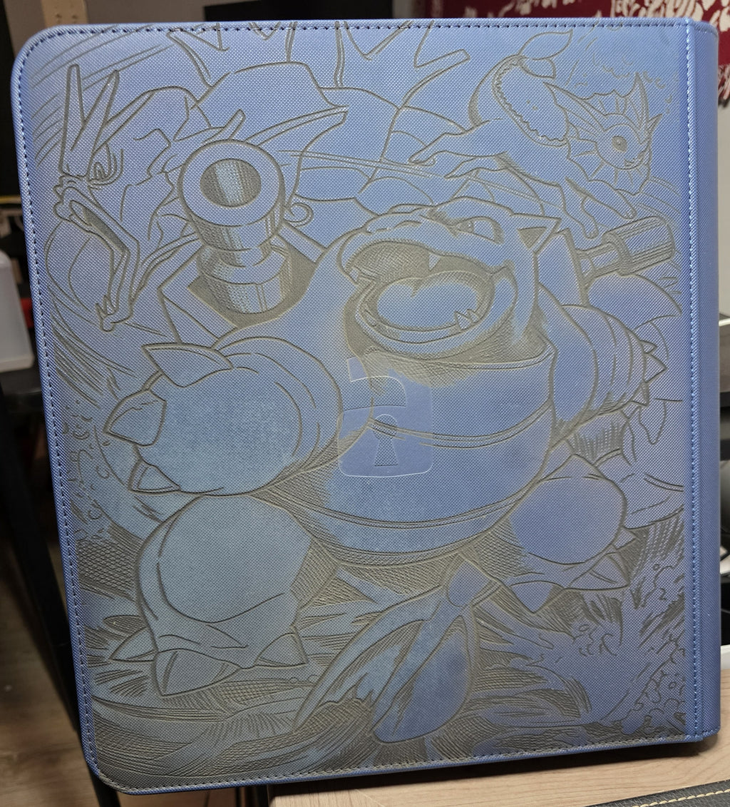 🌊 Laser Engraved Blastoise Inspired Trading Card Binder | Custom Collector Album