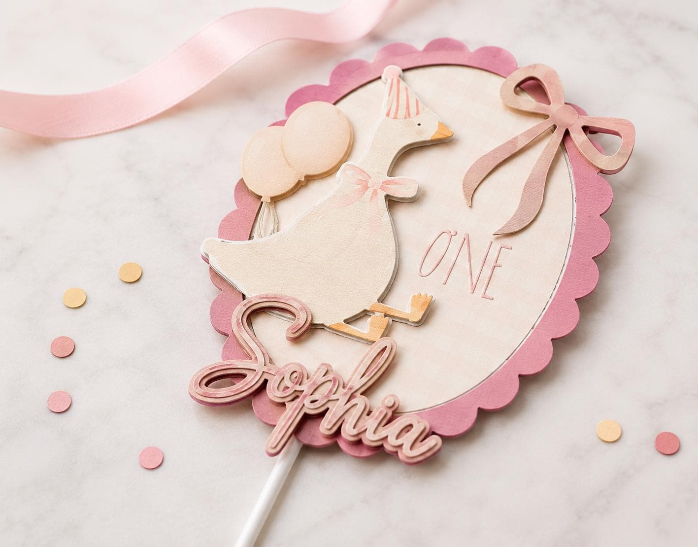 Personalized Goose Birthday Cake Topper