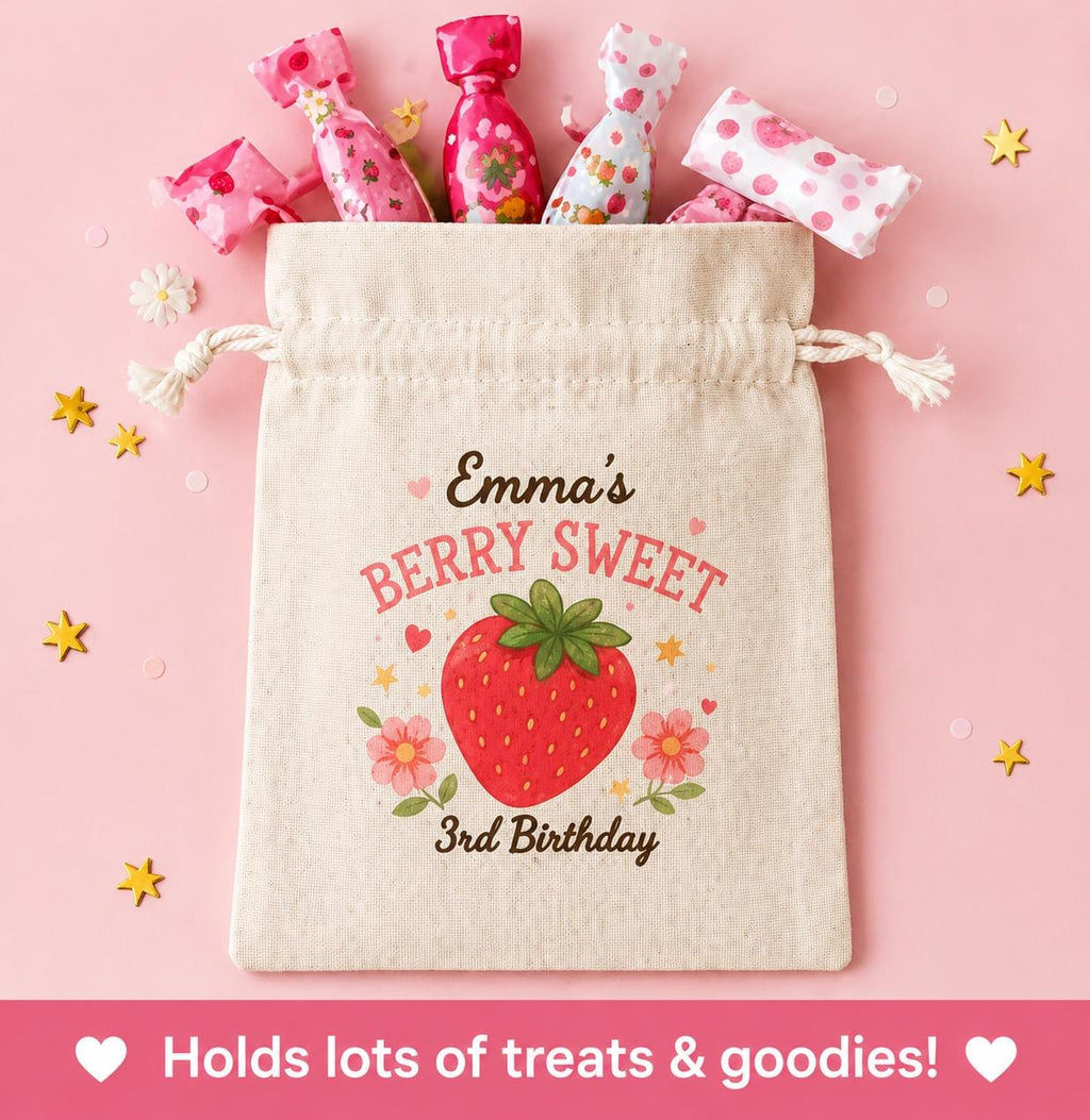 Strawberry Birthday Party Favor Bags
