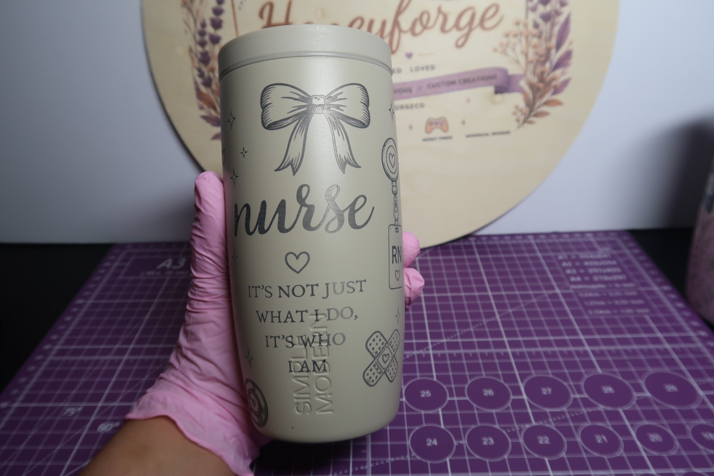 Coquette Nurse Engraved Simple Modern 16oz Tumbler