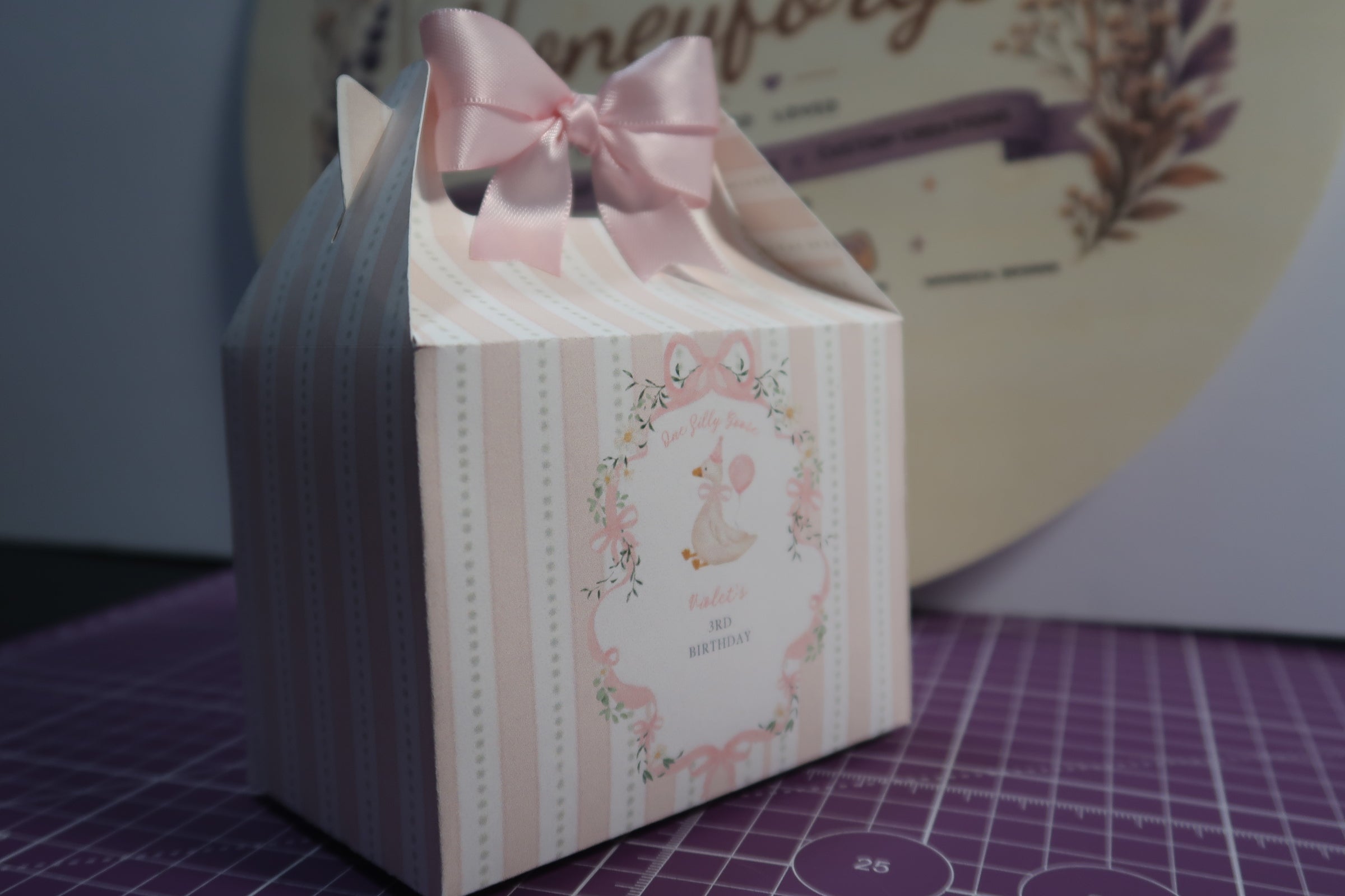 Personalized Goose Birthday Favor Box | One Silly Goose Party Box |Goose Birthday Decorations | Pink Bow Party Favor
