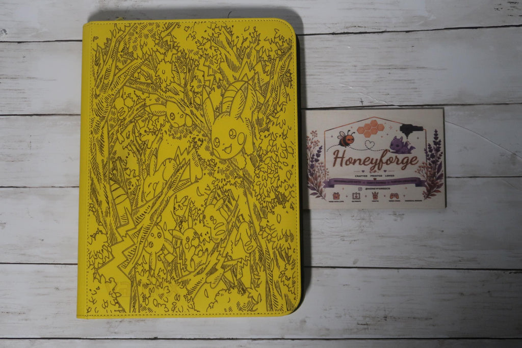 Pikachu Trading Card Album | Custom Laser Engraved Yellow Vault X Binder