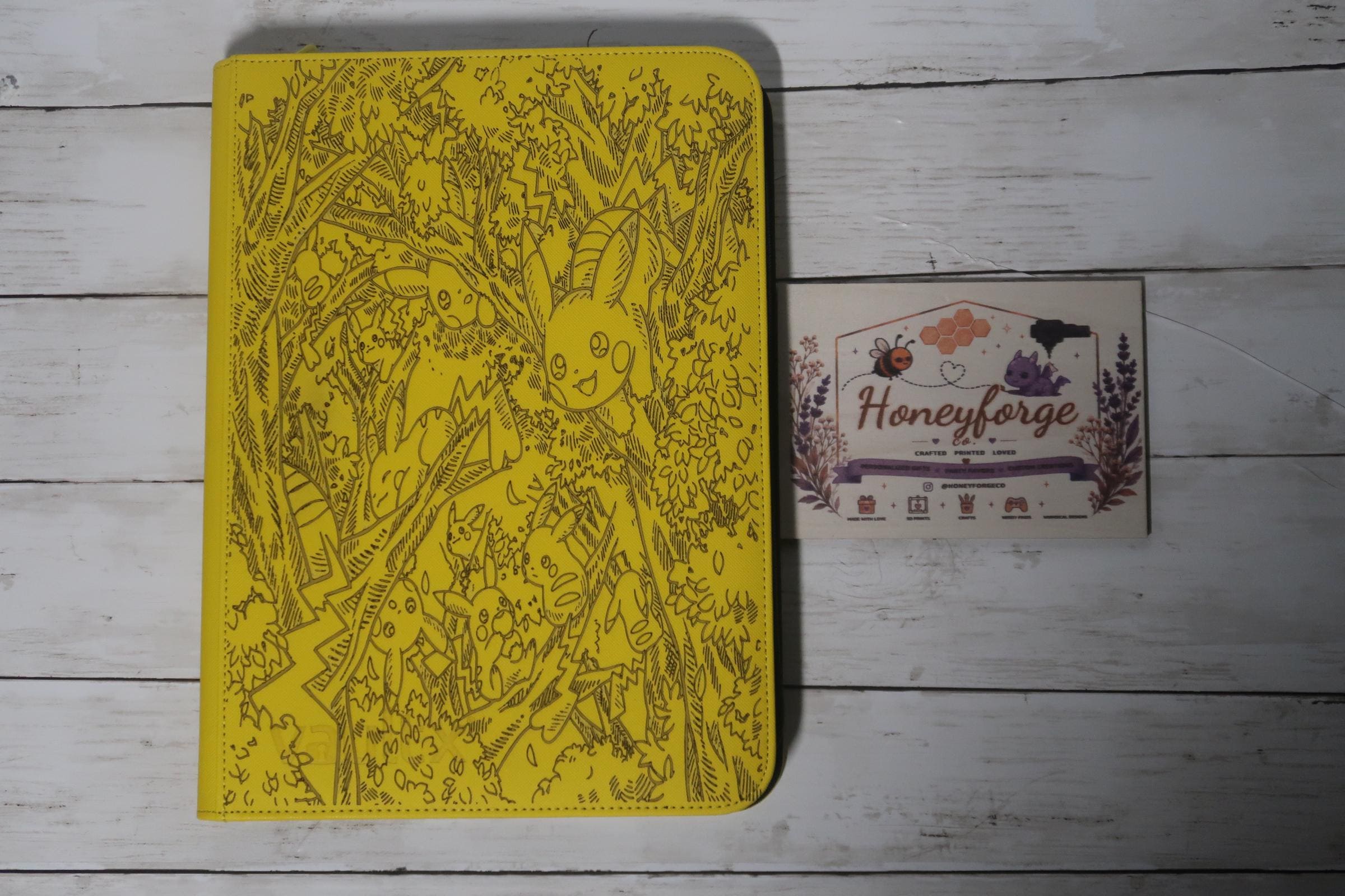 Pikachu Trading Card Album | Custom Laser Engraved Yellow Vault X Binder