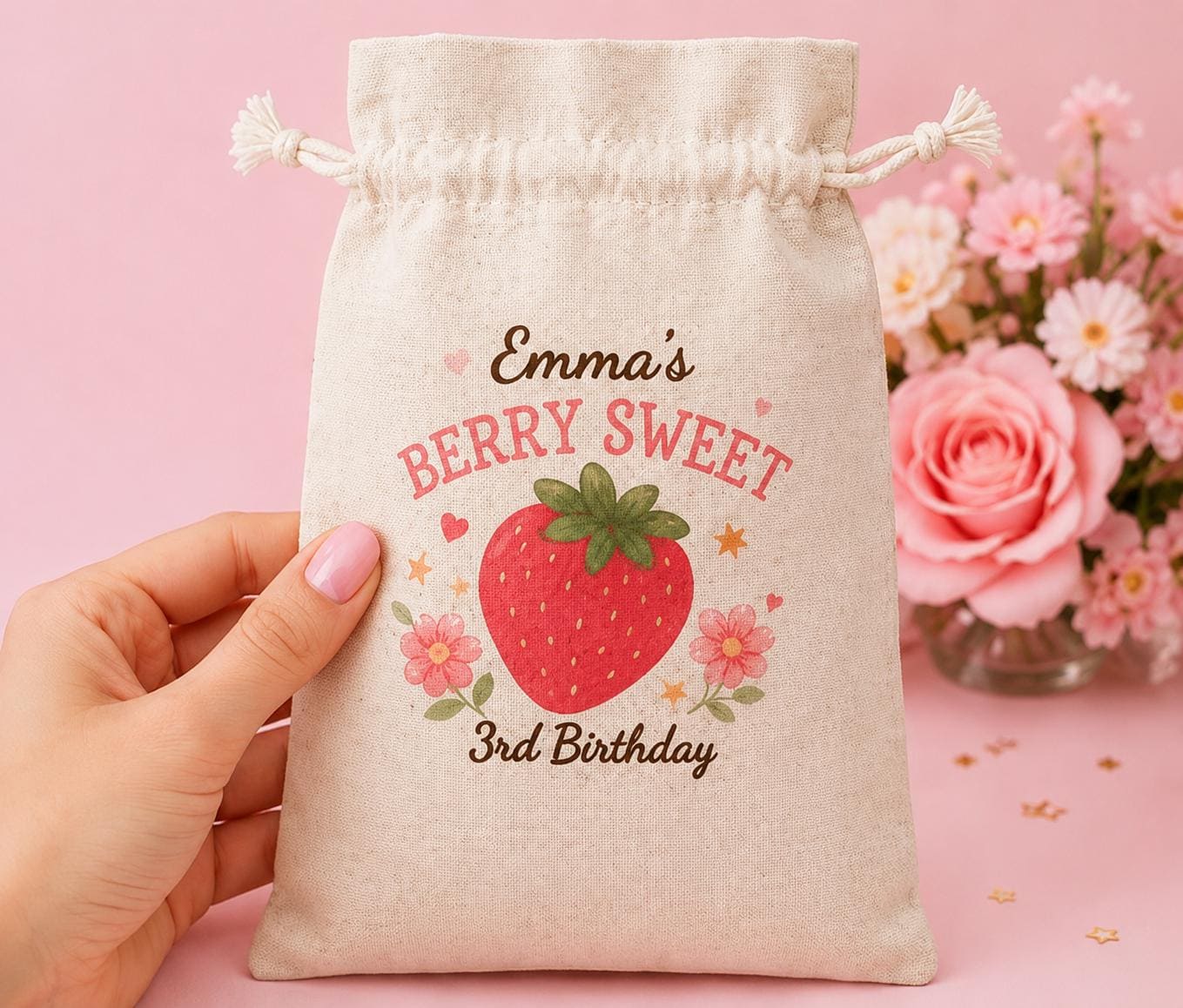 Strawberry Birthday Party Favor Bags