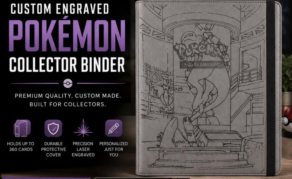 Mewtwo ultra pro binder laser engraved