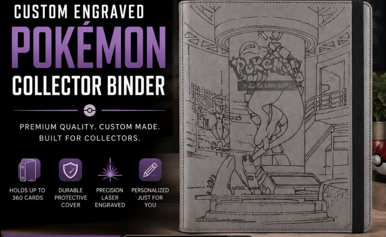 Mewtwo ultra pro binder laser engraved