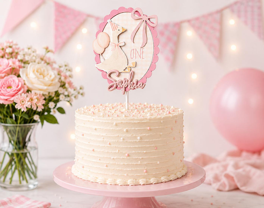Personalized Goose Birthday Cake Topper