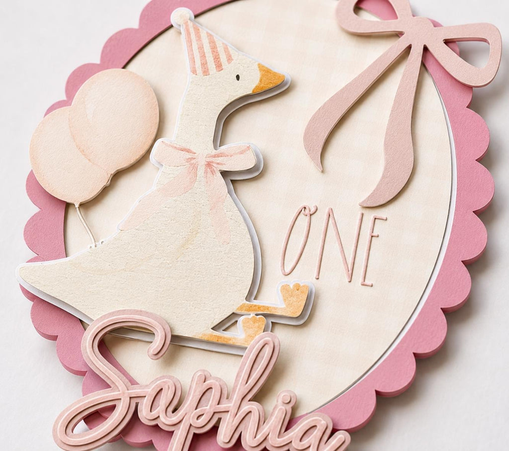Personalized Goose Birthday Cake Topper