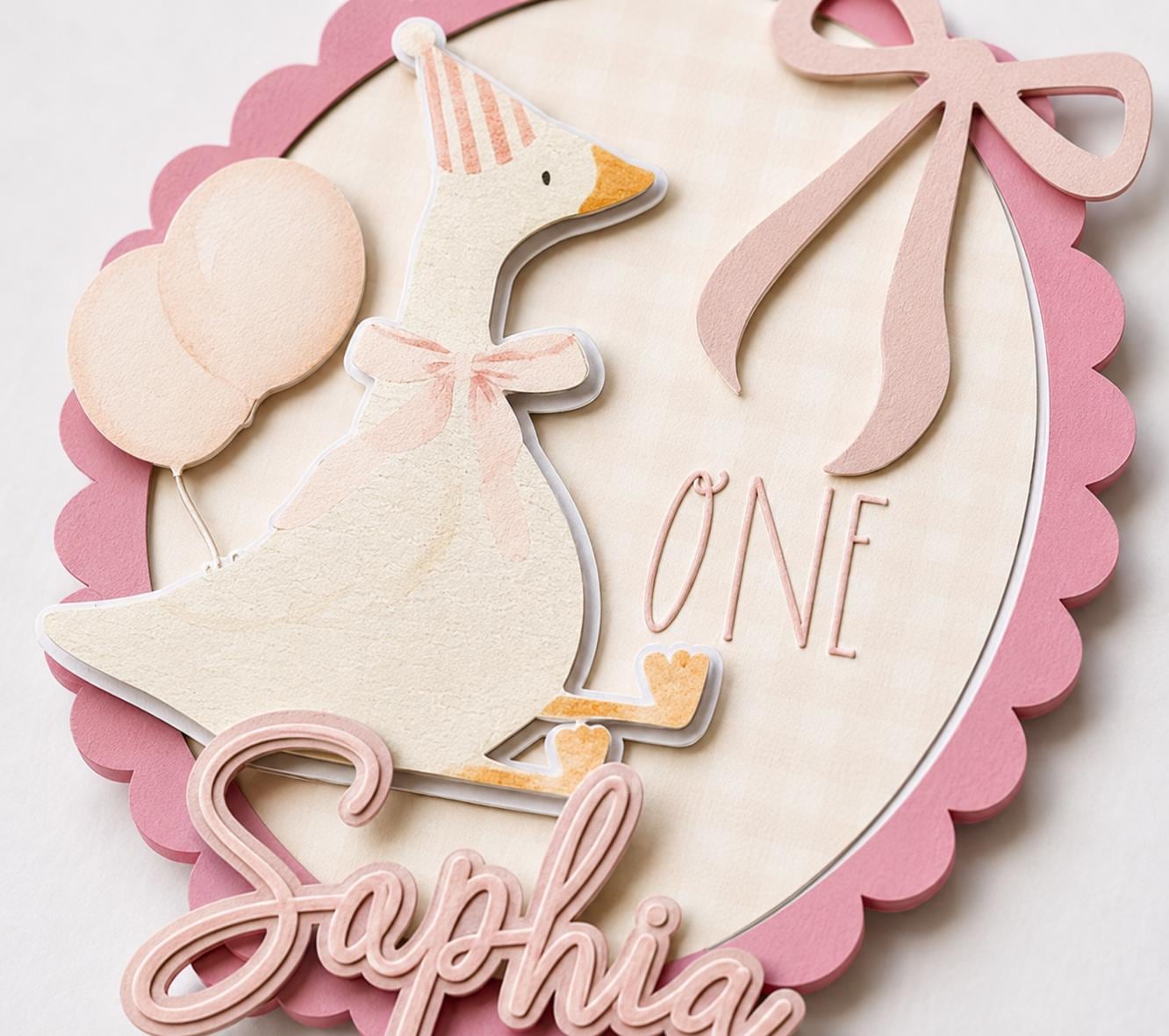 Personalized Goose Birthday Cake Topper