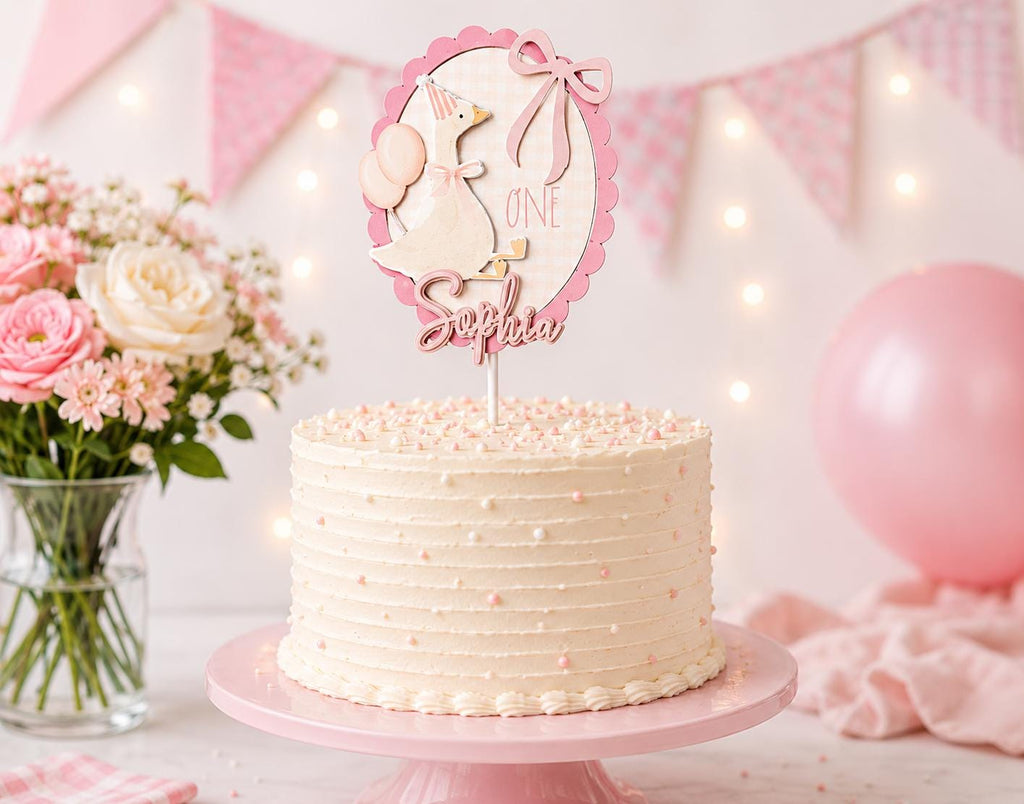 Personalized Goose Birthday Cake Topper