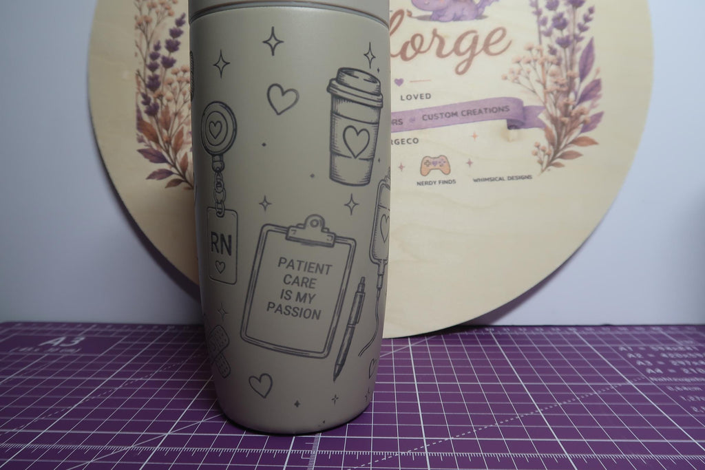 Coquette Nurse Tumbler | Engraved Stainless Steel 16oz Cup