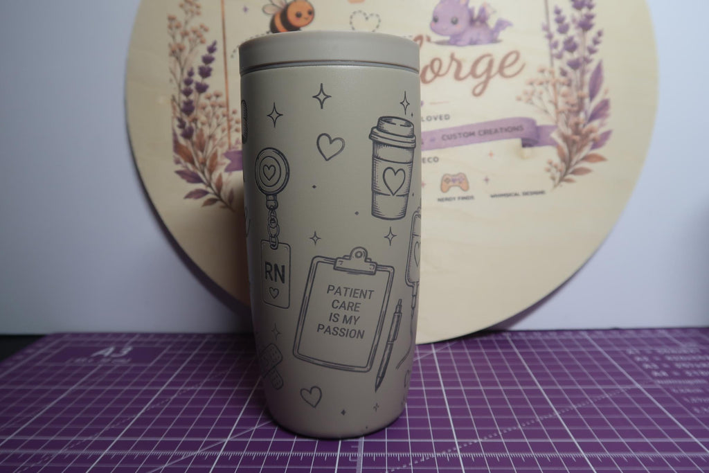 Coquette Nurse Tumbler | Engraved Stainless Steel 16oz Cup