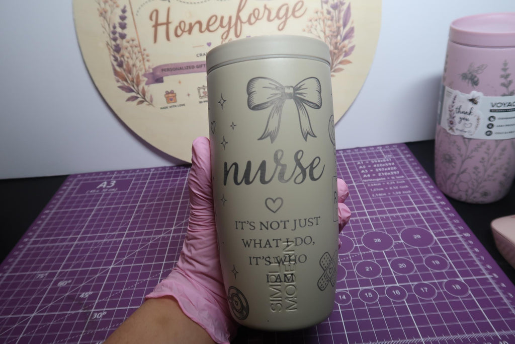 Coquette Nurse Tumbler | Engraved Stainless Steel 16oz Cup