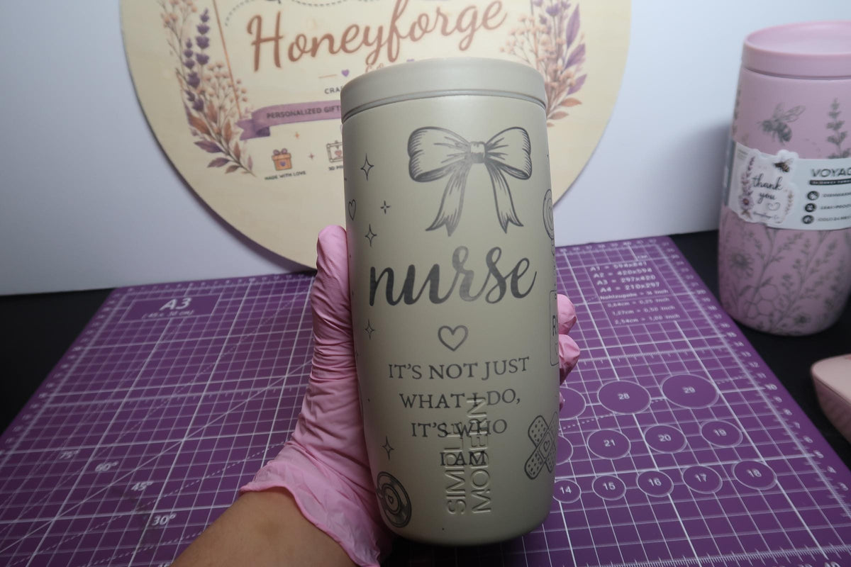 Coquette Nurse Tumbler | Engraved Stainless Steel 16oz Cup