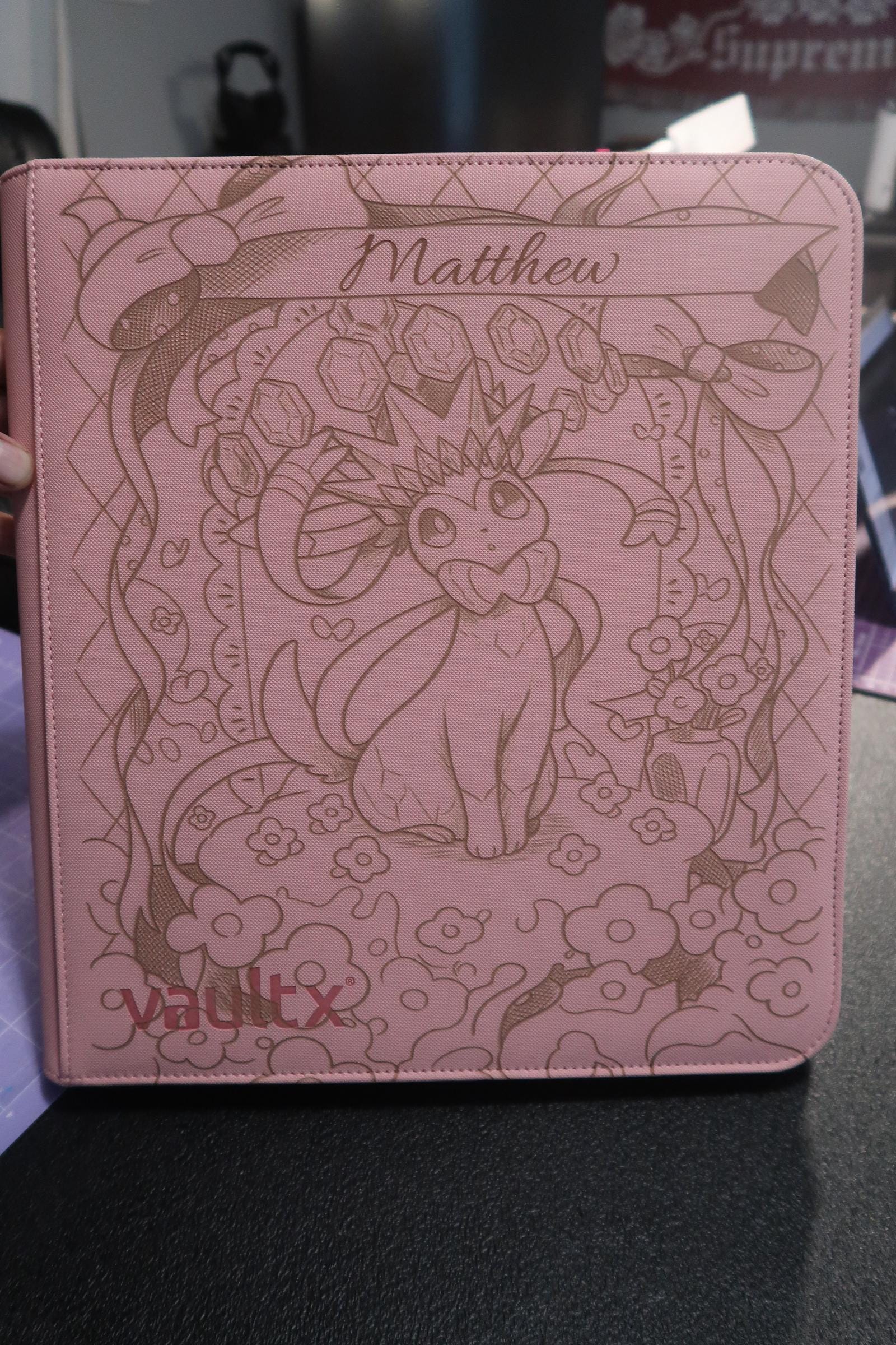 Custom Laser Engraved Sylveon Trading Card Binder | Vault X Collector Album
