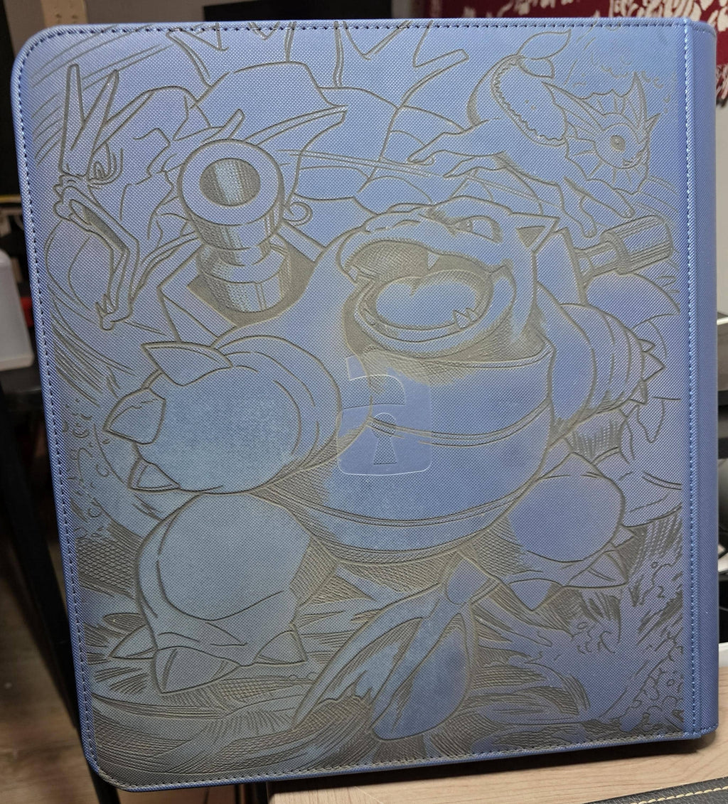 Laser Engraved Blastoise Inspired Trading Card Binder | Custom Collector Album