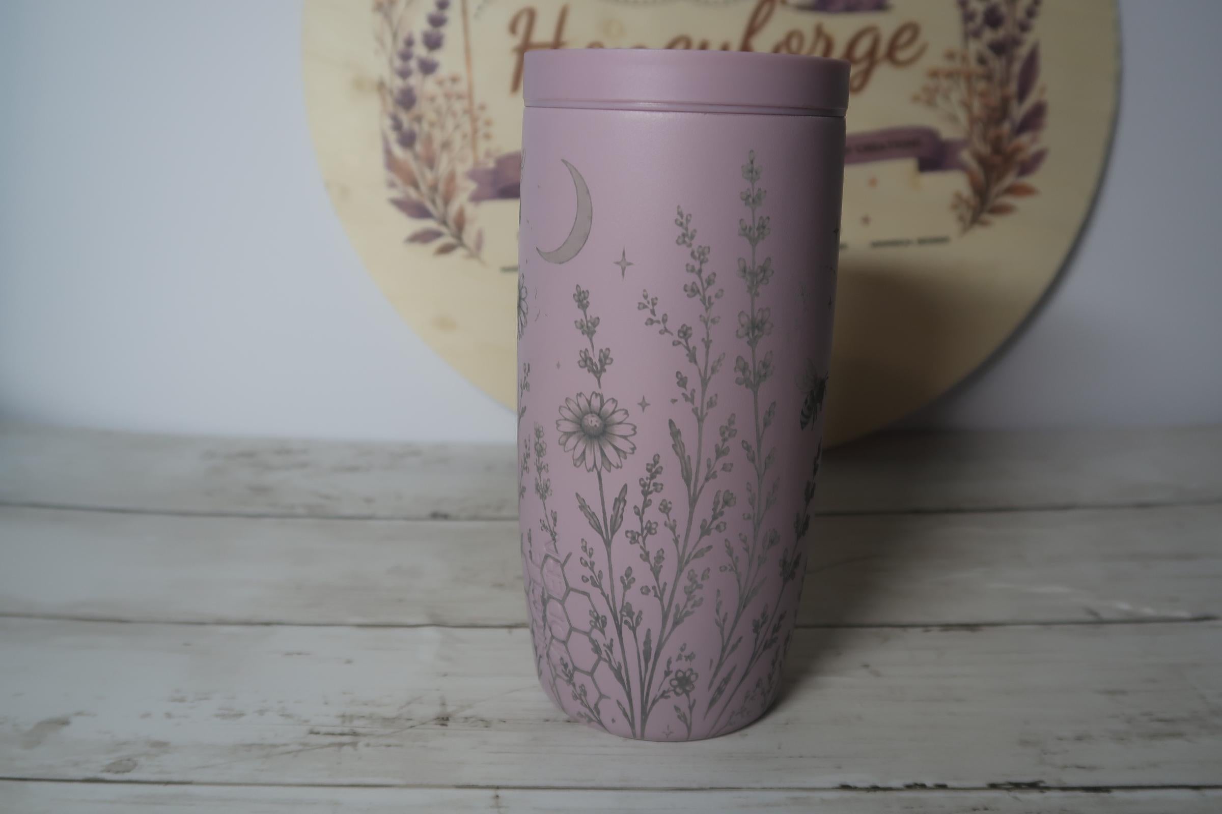 Laser Engraved Bee Garden Tumbler | 16oz Stainless Steel Travel Mug