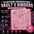 Custom Engraved Vault X Trading Card Binder | Personalized Pokémon, Anime, Gaming & Custom Artwork Binder | Laser Engraved Collector Album