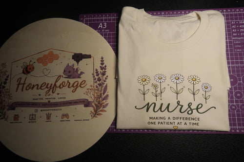 Floral Daisy Nurse Shirt | Soft Bella+Canvas Healthcare Tee