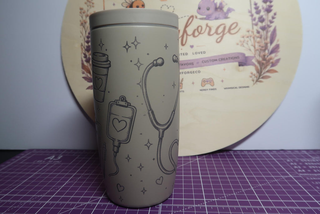 Coquette Nurse Tumbler | Engraved Stainless Steel 16oz Cup