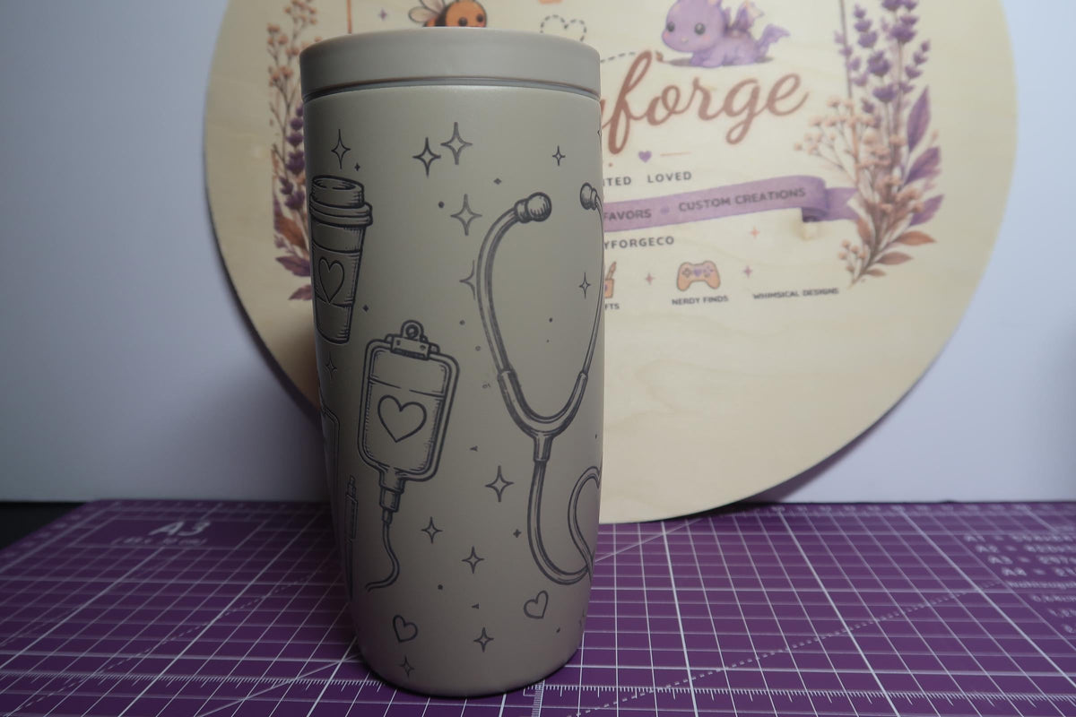 Coquette Nurse Tumbler | Engraved Stainless Steel 16oz Cup