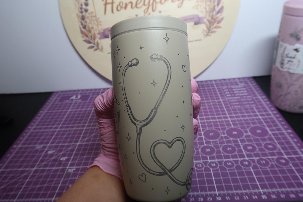 Coquette Nurse Tumbler | Engraved Stainless Steel 16oz Cup