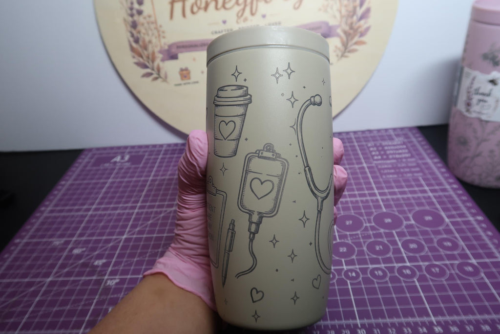 Coquette Nurse Tumbler | Engraved Stainless Steel 16oz Cup