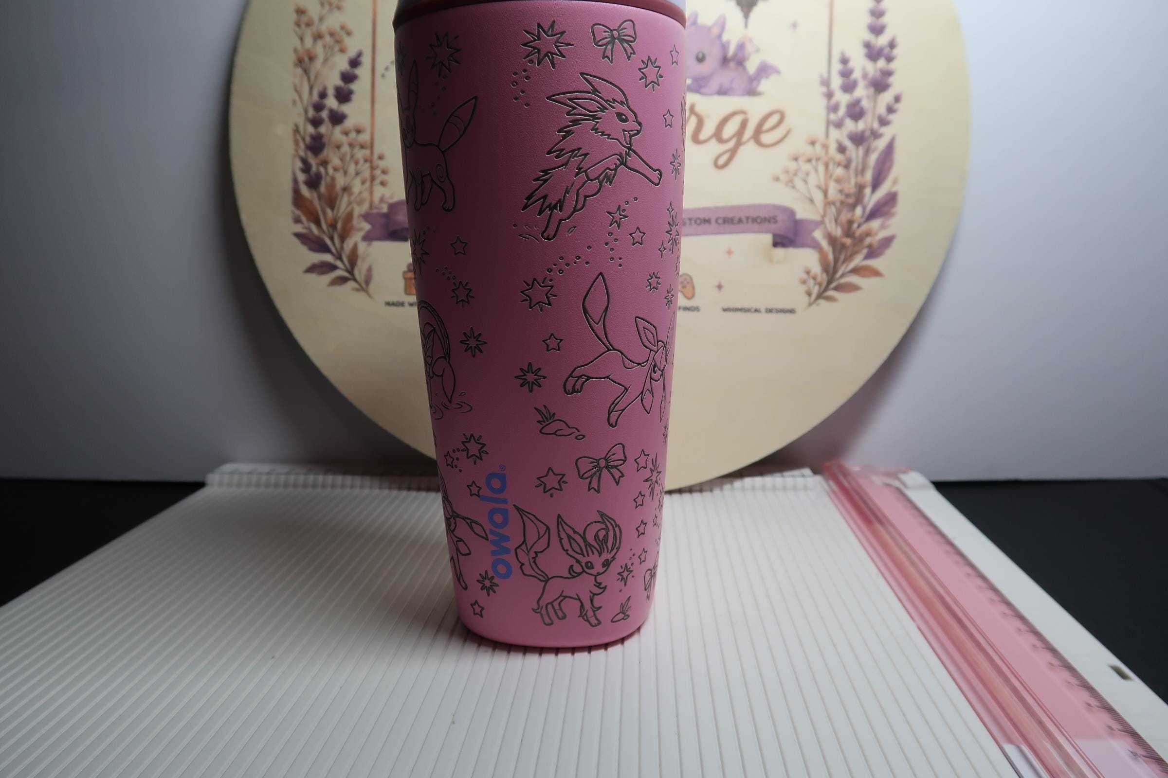 Sylveon Inspired Laser Engraved 20 oz Stainless Steel Tumbler