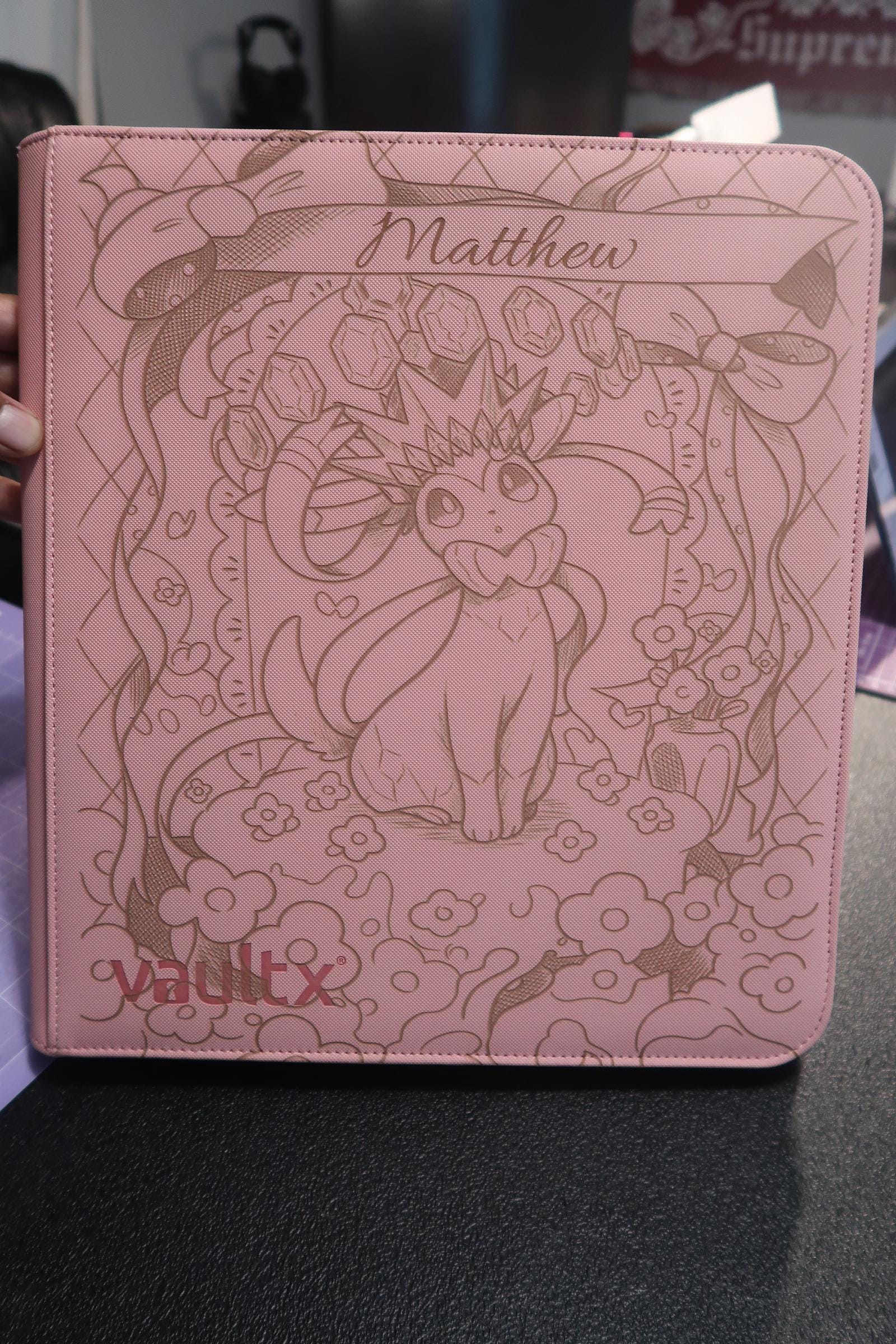 Custom Laser Engraved Sylveon Trading Card Binder | Vault X Collector Album