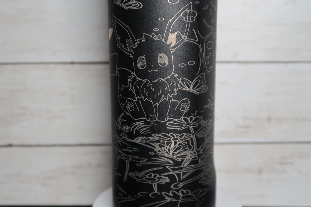 Eevee & Pikachu Engraved Owala Water Bottle | Pokémon Inspired Laser Engraved Tumbler | Custom FreeSip Bottle | Anime Gift