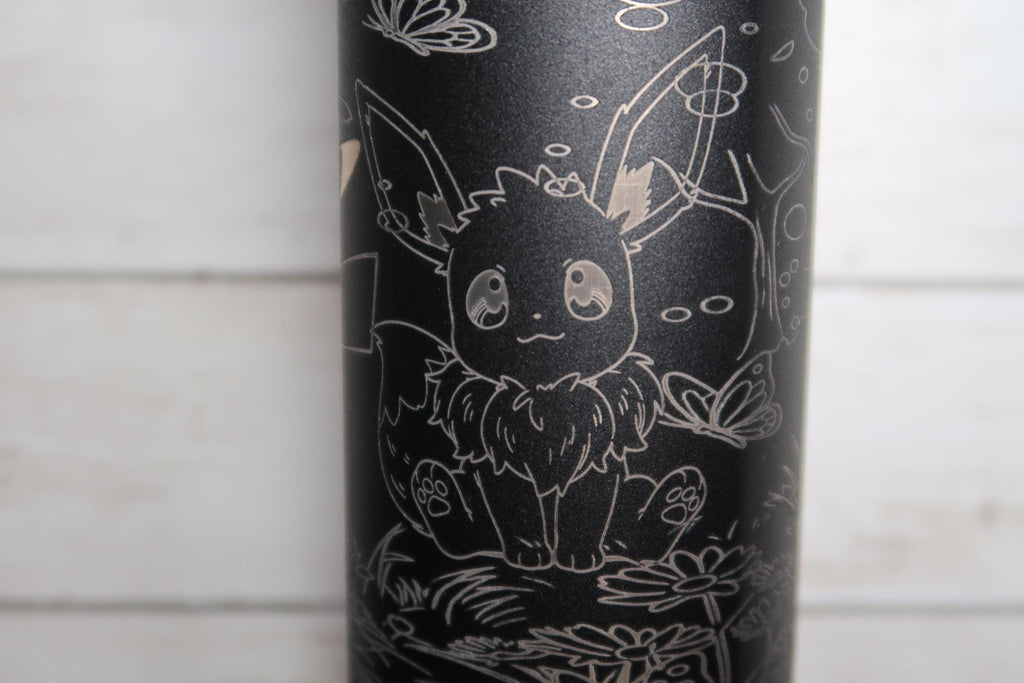 Eevee & Pikachu Engraved Owala Water Bottle | Pokémon Inspired Laser Engraved Tumbler | Custom FreeSip Bottle | Anime Gift