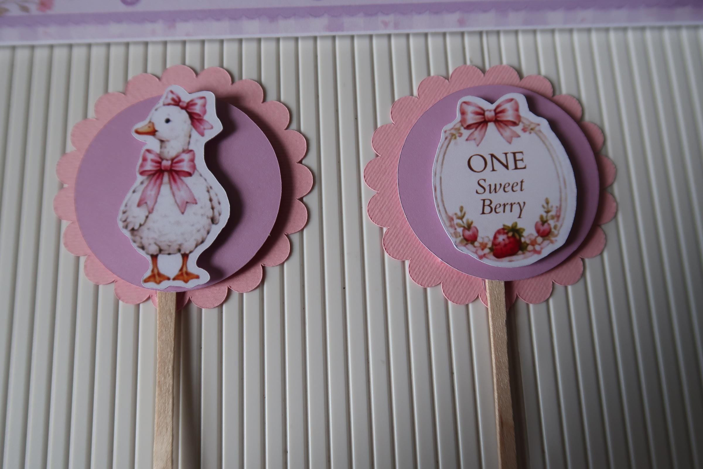 Goose Birthday Cupcake Toppers | One Sweet Berry Party Decorations