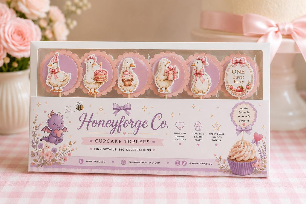 Goose Birthday Cupcake Toppers | One Sweet Berry Party Decorations