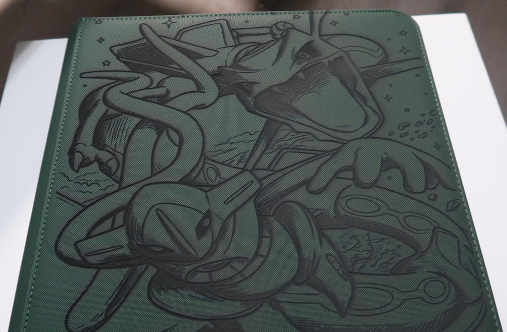 Laser Engraved Rayquaza Deoxys TCG Binder | Faux Leather Collector Album