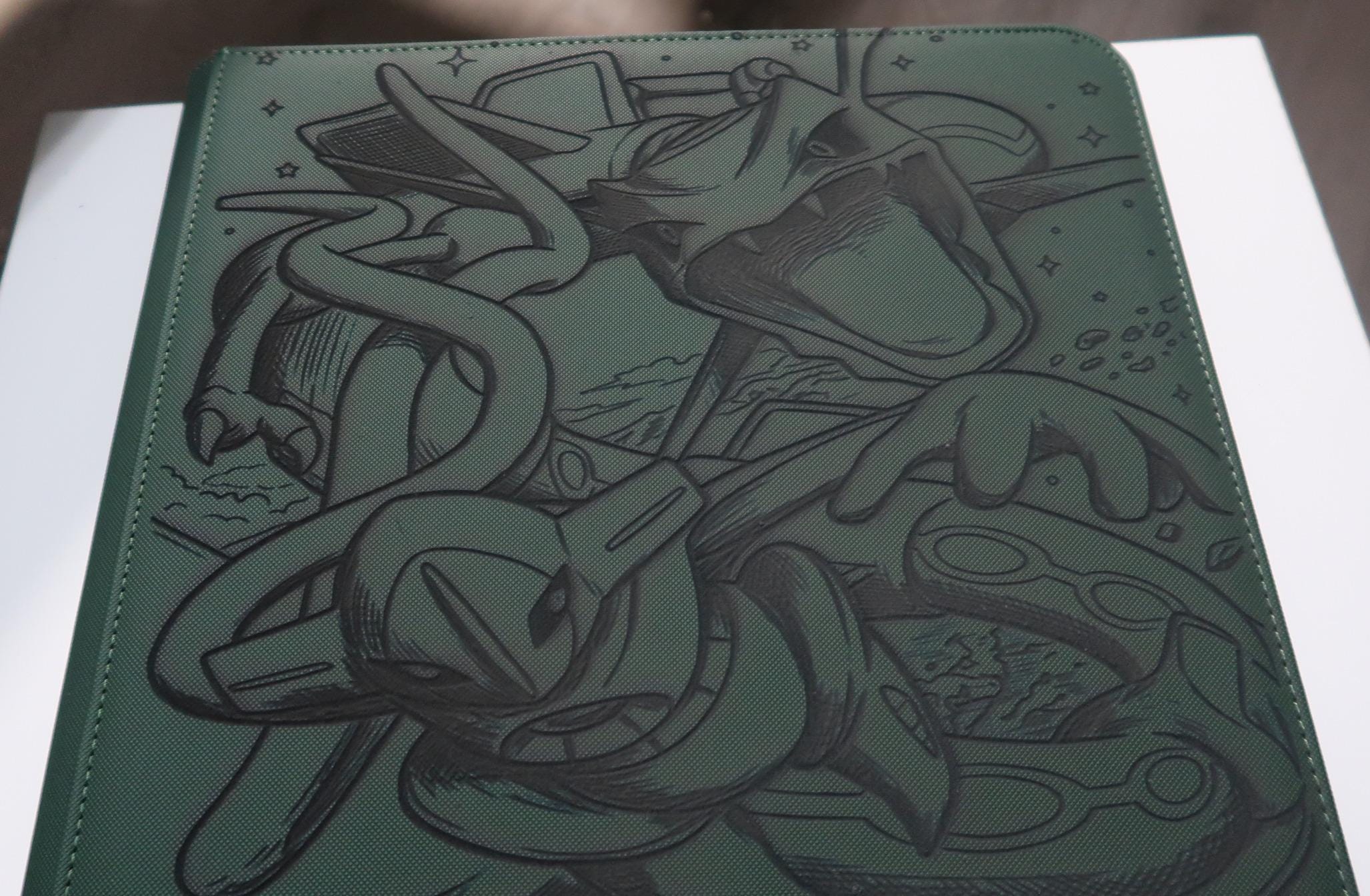 Laser Engraved Rayquaza Deoxys TCG Binder | Faux Leather Collector Album