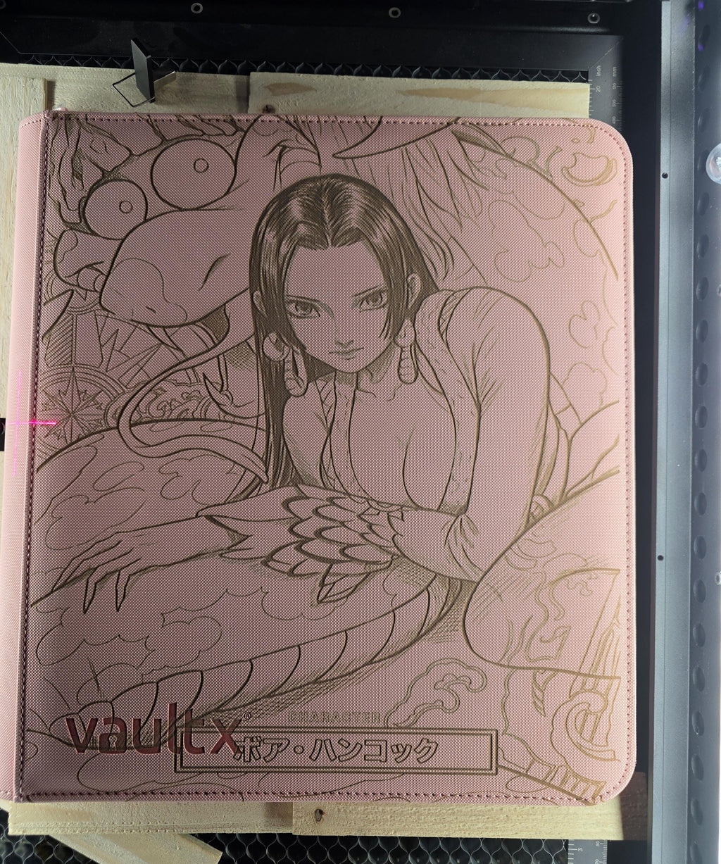 Laser Engraved Boa Hancock Binder – One Piece Inspired | Pink Vault X Trading Card Binder