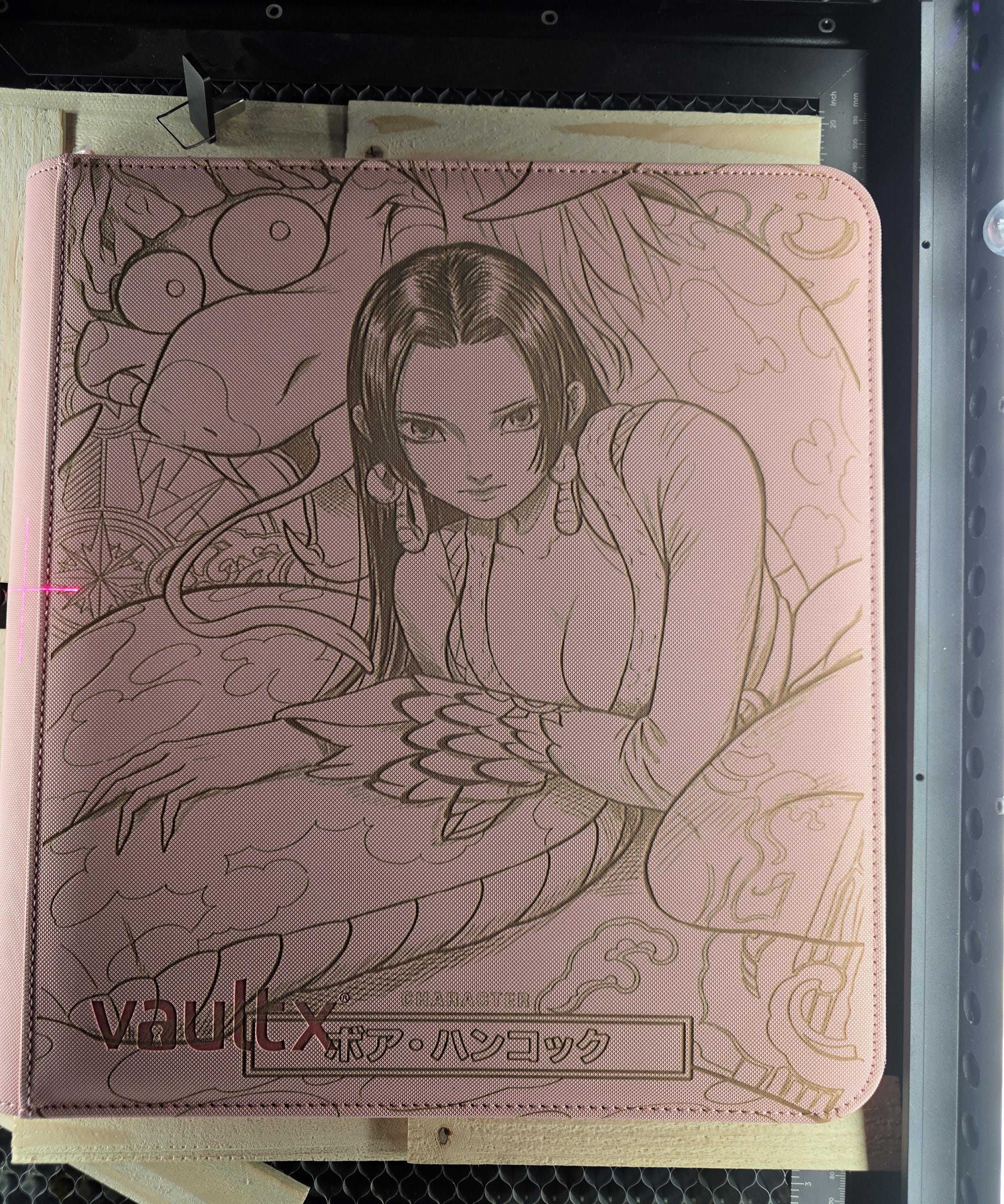 Laser Engraved Boa Hancock Binder – One Piece Inspired | Pink Vault X Trading Card Binder