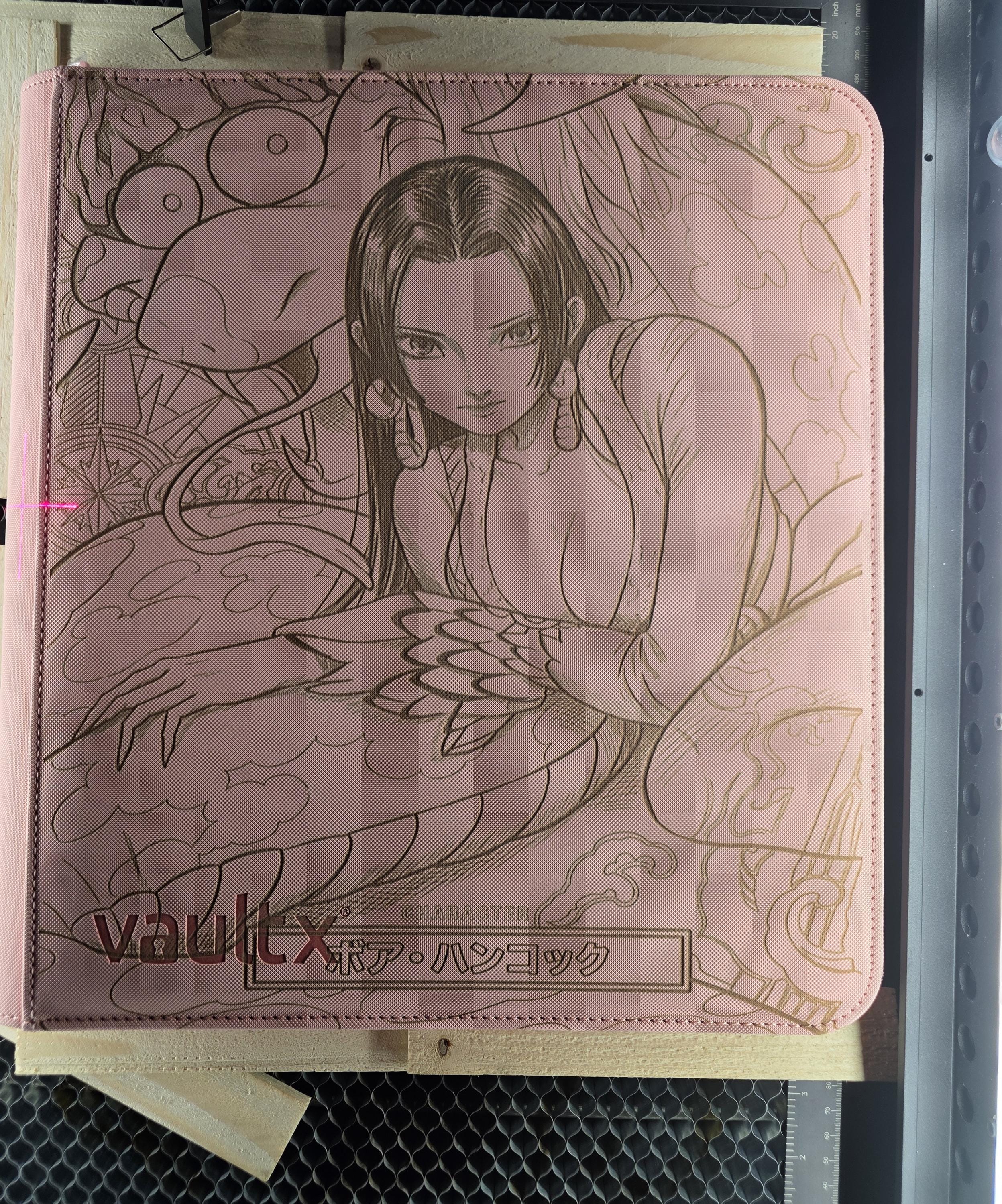 Laser Engraved Boa Hancock Binder – One Piece Inspired | Pink Vault X Trading Card Binder