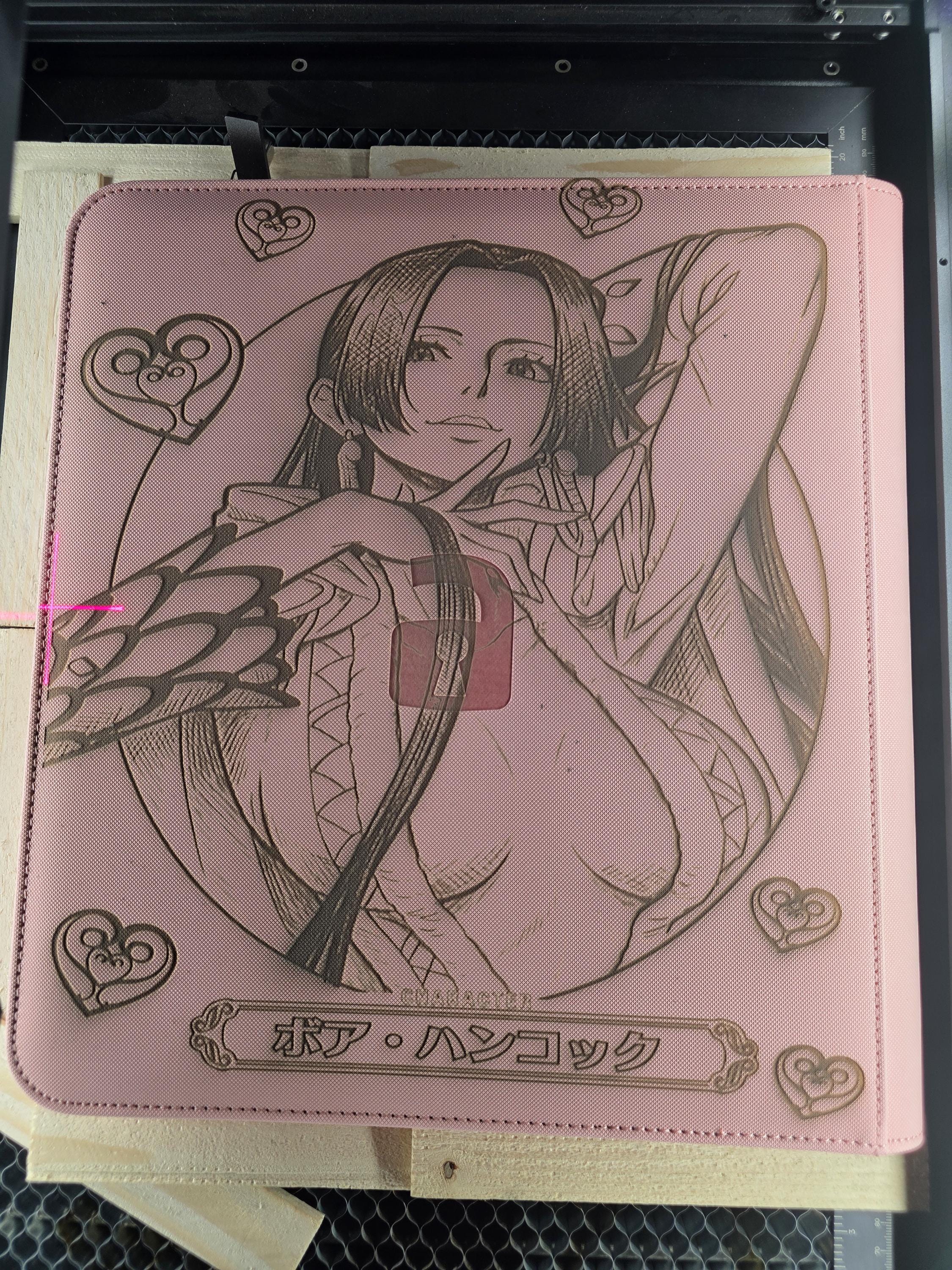 Laser Engraved Boa Hancock Binder – One Piece Inspired | Pink Vault X Trading Card Binder