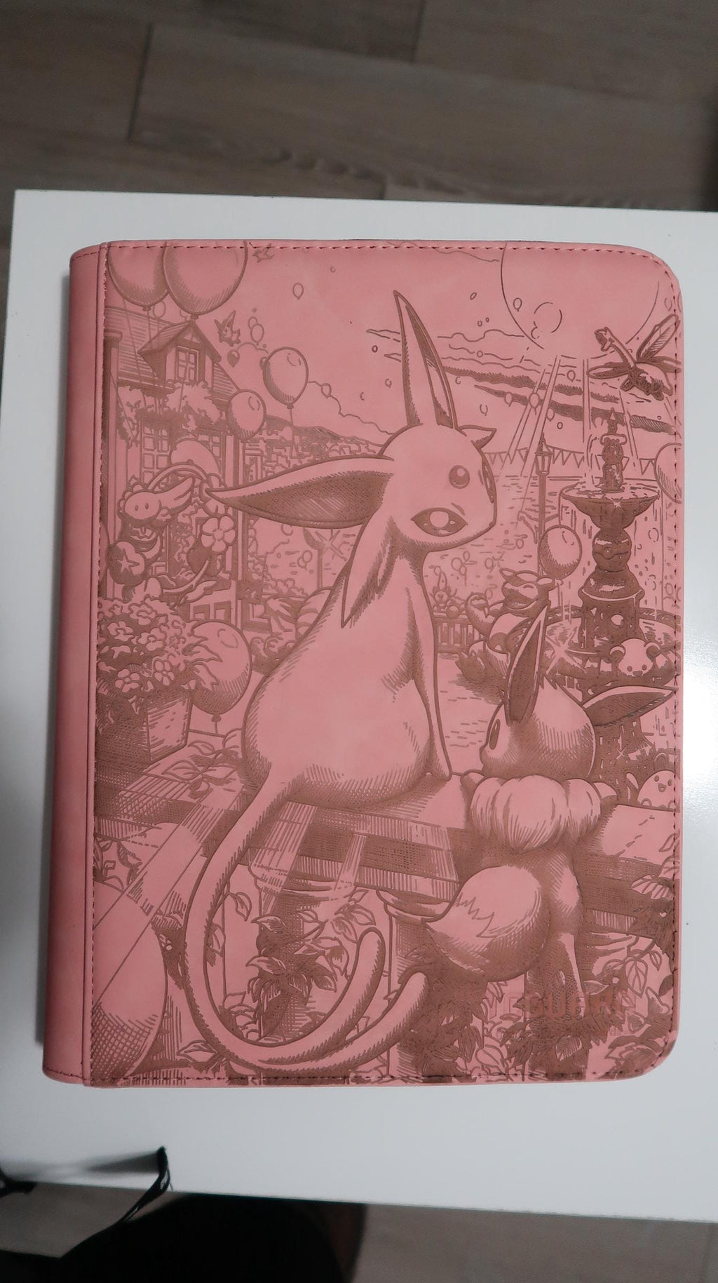 Laser Engraved Espeon Inspired Trading Card Binder | Pink Eeveelution TCG Album | Collector Gift