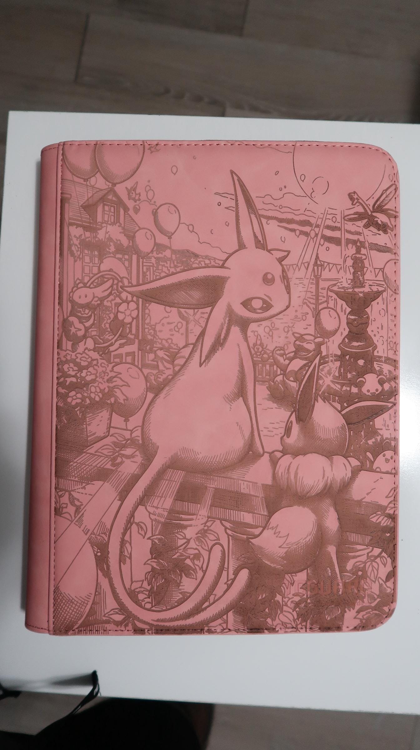 Laser Engraved Espeon Inspired Trading Card Binder | Pink Eeveelution TCG Album | Collector Gift