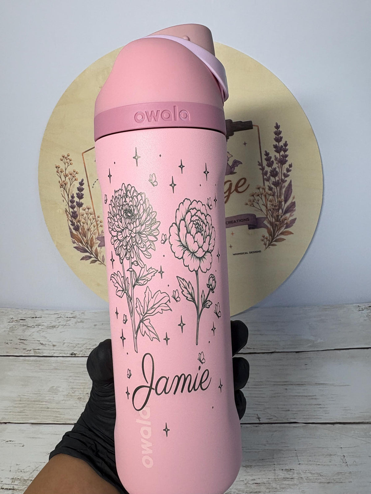 Personalized Birth Flower Owala FreeSip