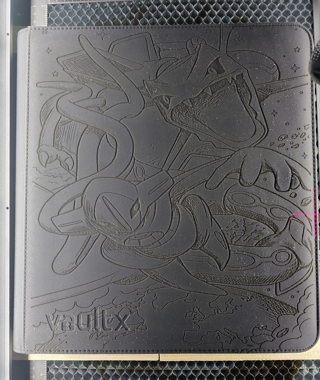 Laser Engraved Rayquaza Deoxys TCG Binder | Faux Leather Collector Album