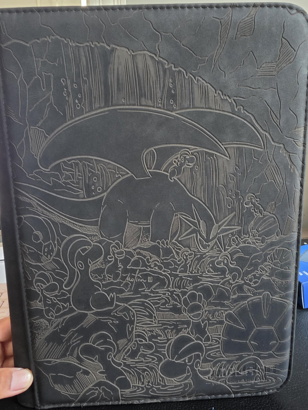 Laser Engraved Salamence Inspired Trading Card Binder | Black 9 Pocket TCG Guard Album