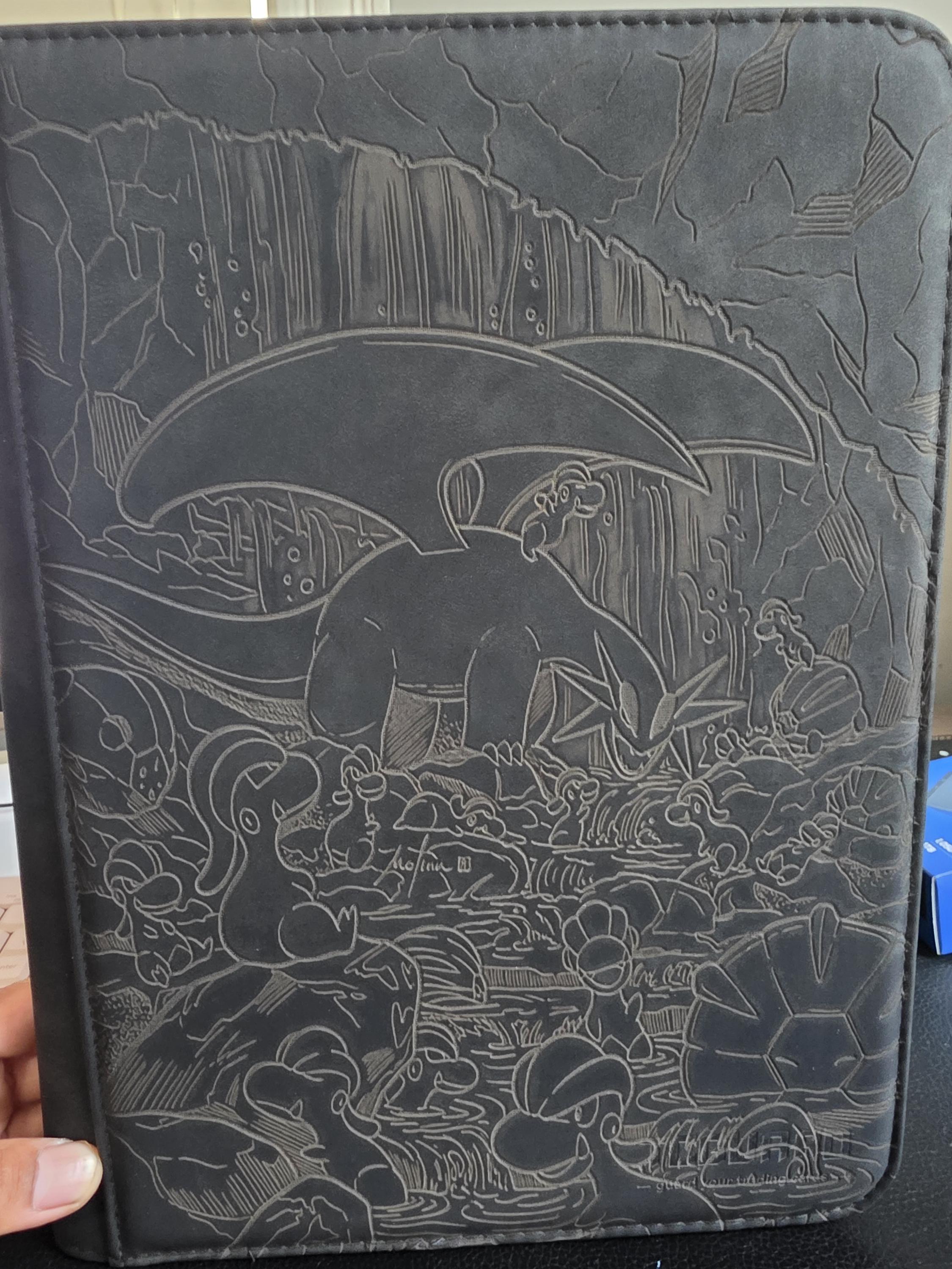 Laser Engraved Salamence Inspired Trading Card Binder | Black 9 Pocket TCG Guard Album