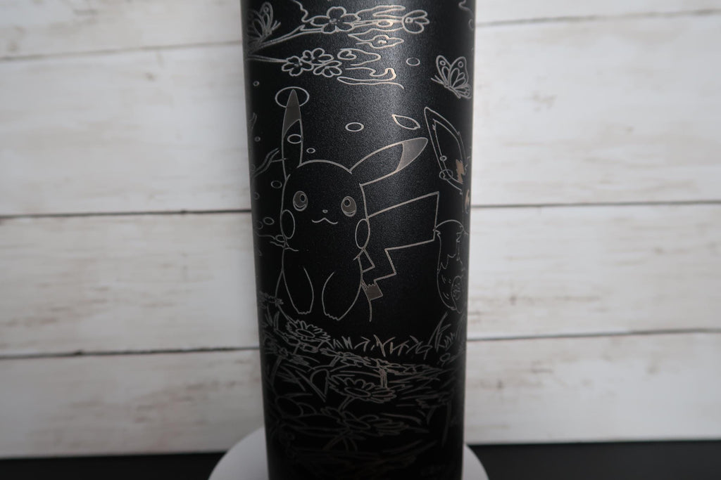 Eevee & Pikachu Engraved Owala Water Bottle | Pokémon Inspired Laser Engraved Tumbler | Custom FreeSip Bottle | Anime Gift
