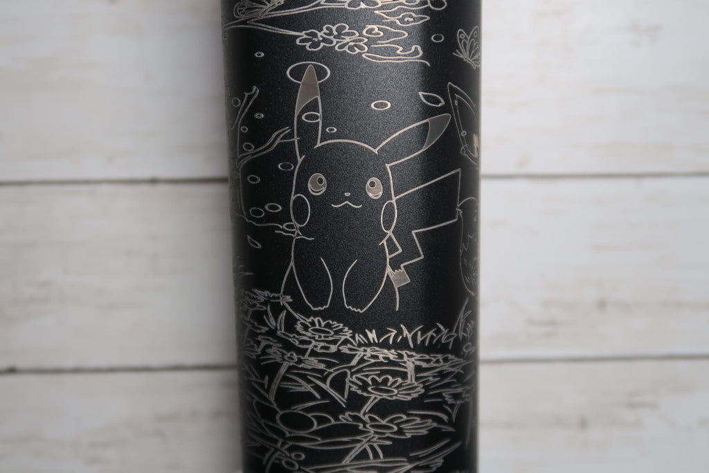 Eevee & Pikachu Engraved Owala Water Bottle | Pokémon Inspired Laser Engraved Tumbler | Custom FreeSip Bottle | Anime Gift