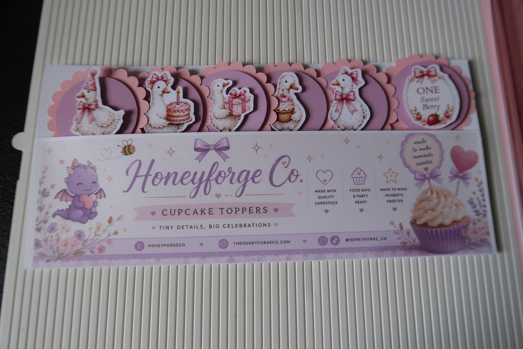 Goose Birthday Cupcake Toppers | One Sweet Berry Party Decorations