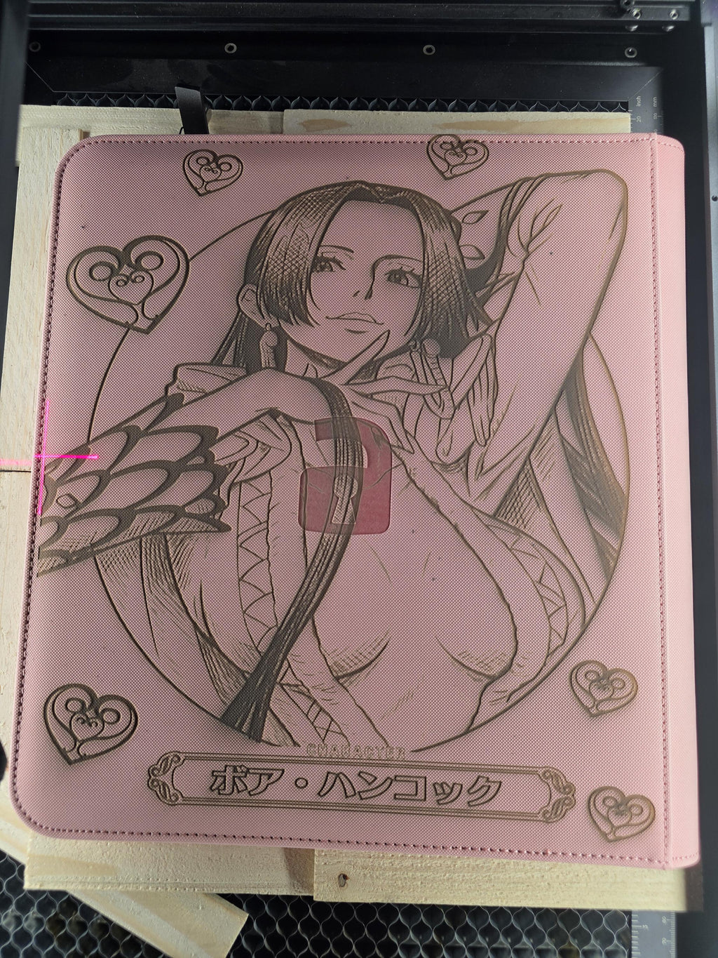 Laser Engraved Boa Hancock Binder – One Piece Inspired | Pink Vault X Trading Card Binder