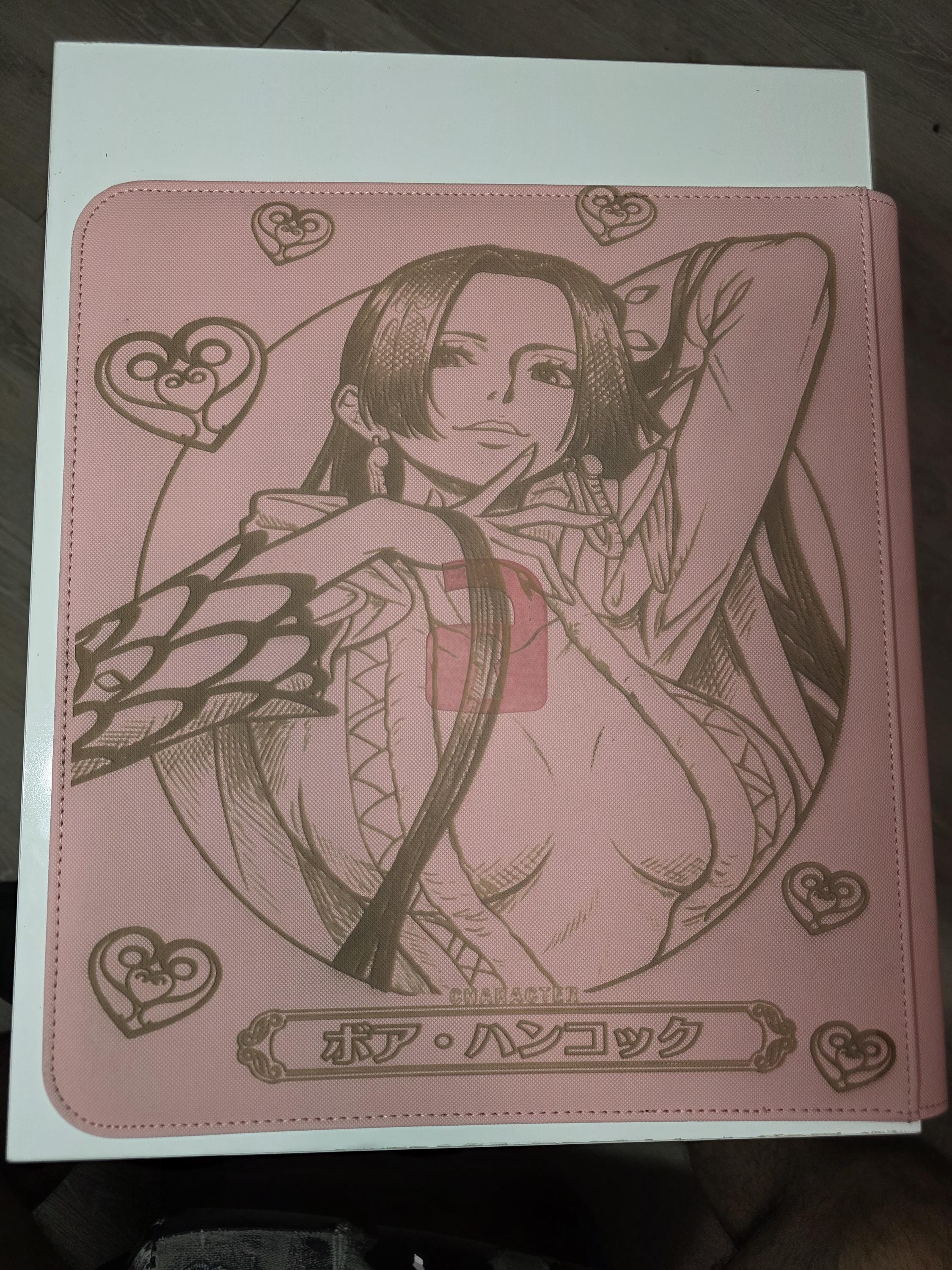 Laser Engraved Boa Hancock Binder – One Piece Inspired | Pink Vault X Trading Card Binder